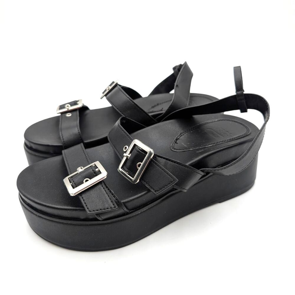 Asos Whistles Marley Double Buckle Slide Sandal Women's Black Size US6 EU37
